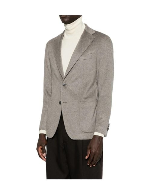 Tagliatore Gray Long-Sleeve Blazer for men