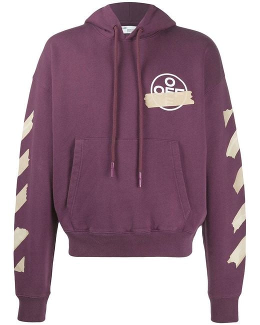 Off-White c/o Virgil Abloh Purple Tape Arrows Print Hoodie for men