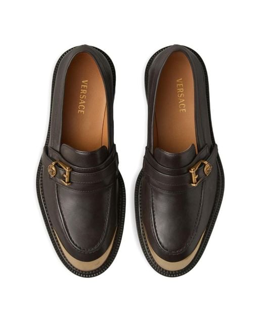 Versace Brown Primo Leather Loafers