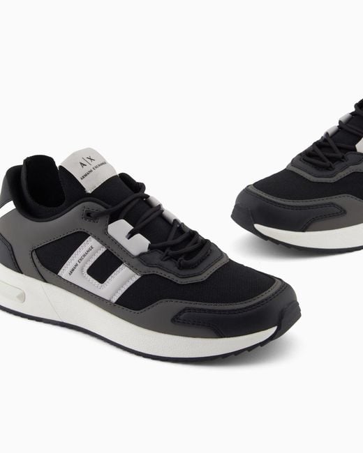 ARMANI EXCHANGE Black Sneakers With Contrasting Details for men