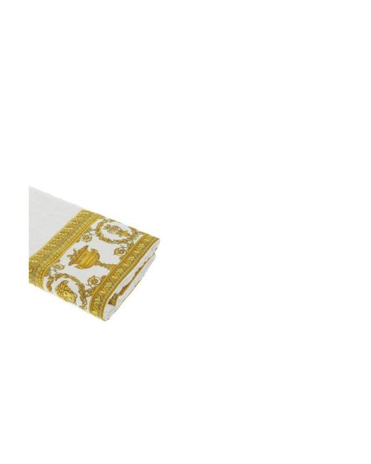 Versace Metallic Allover Logo Detailed Bath Towel for men
