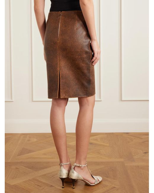 Chloé Brown Horsebit Buckle Midi Skirt