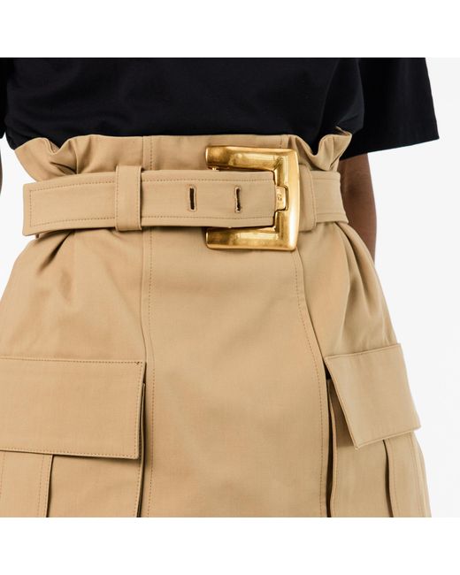 Balmain Natural Skirt With Belt Decoration