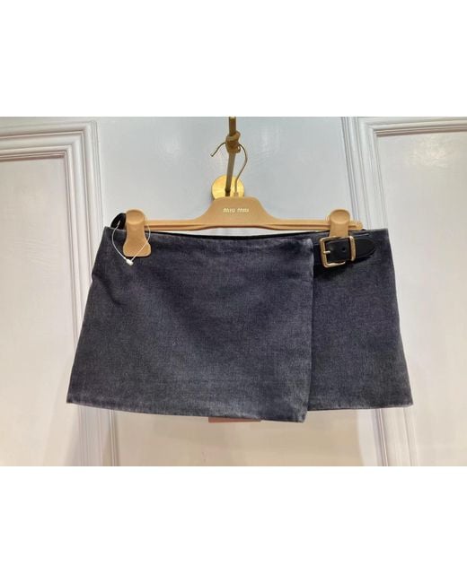 Miu Miu Black Wrapped Mini Skirt