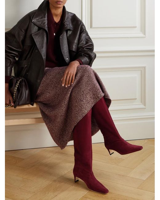 Staud Red Wally Thigh-High Boots