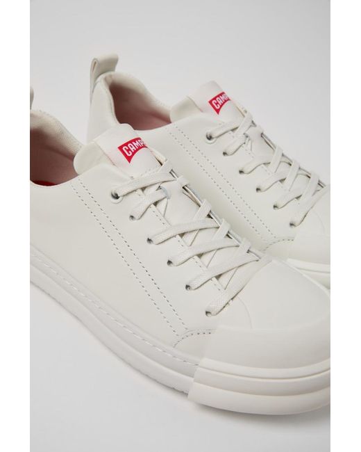 Camper White Junction Runner Leather Lace-Up Sneakers