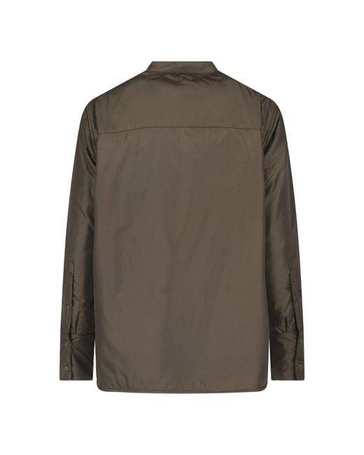 Aspesi Green Snap-Front Collarless Jacket
