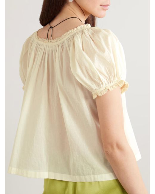 Doen Natural Frederica Lace-Trimmed Shirt