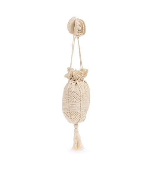 Ulla Johnson White Drawstring Tote Bag