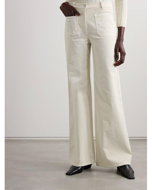 Nili Lotan White Florence Flared Lounge Pants