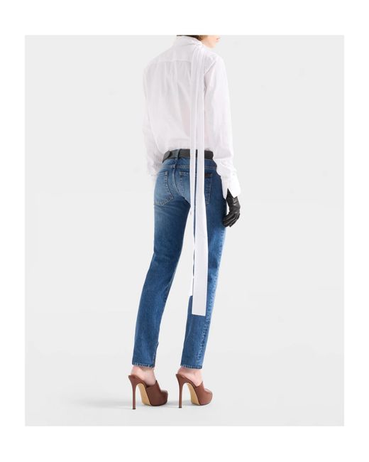 7 For All Mankind White Long-Sleeve Bow-Tie Shirt