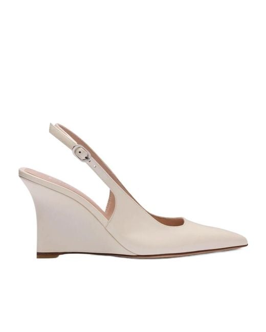 Stuart Weitzman White Vinnie Sling Wedge 85