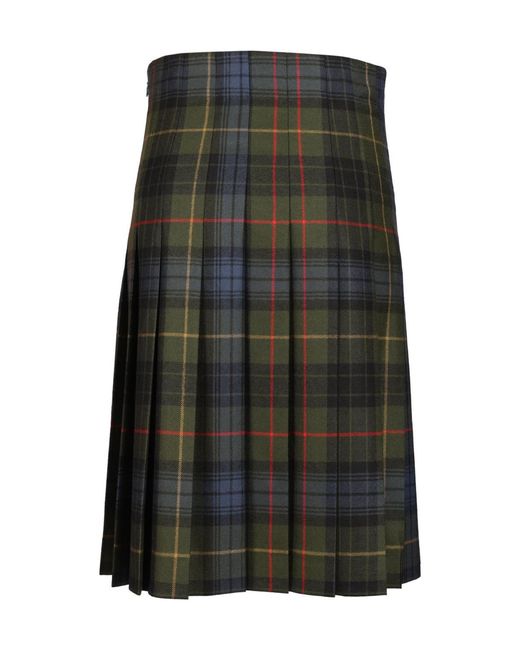 Etro Green Pleated Midi Skirt Macro Check