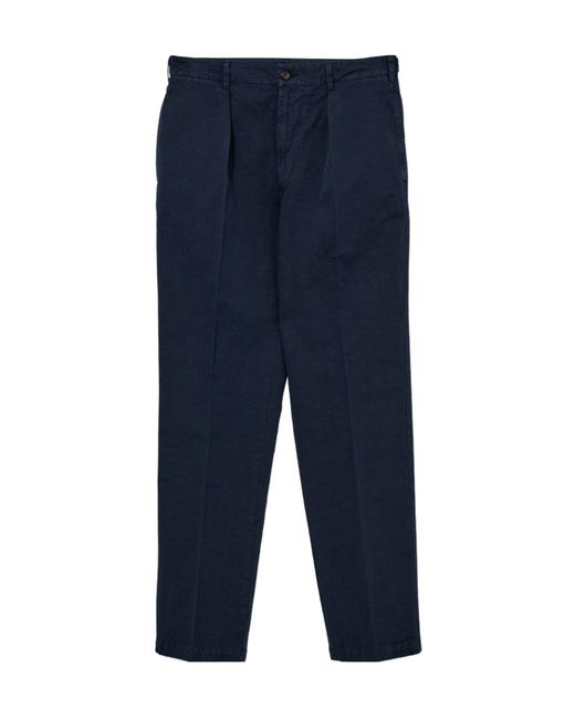 Drake's Blue Belt Loop Casual Pants for men