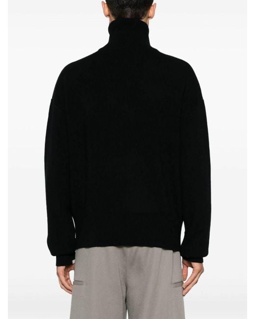 Extreme Cashmere Black Long-Sleeved Zipper Knitted Cardigan