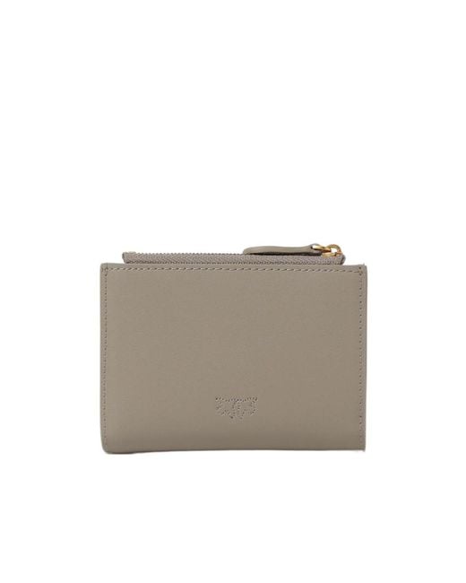 Pinko Gray Double-Fold Logo Wallet