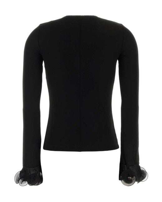 Moschino Black Long-Sleeve Knit Top