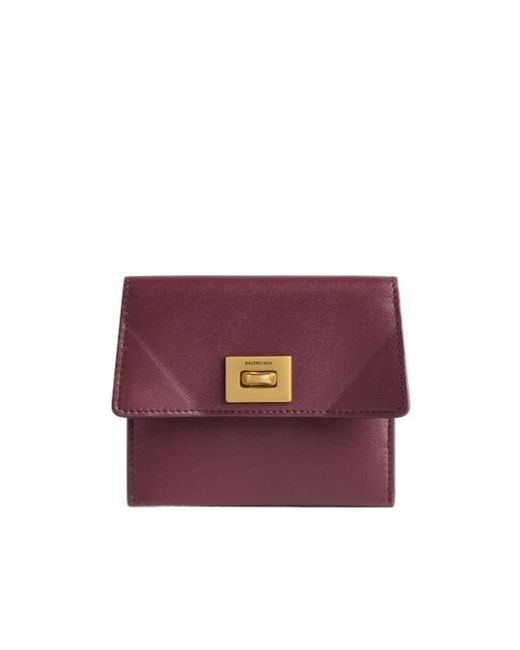 Balenciaga Purple Rodeo Card Holder With Flap