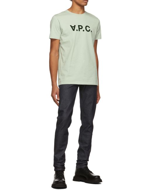 A.P.C. Blue Low-Rise Straight Leg Jeans for men