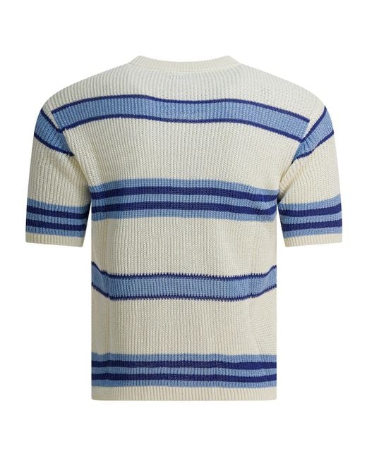 Human Made Blue Striped Short-Sleeve Knitwear for men