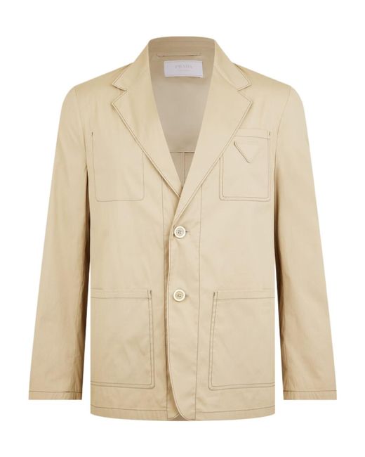 Prada Natural Triangle Patch Blazer for men