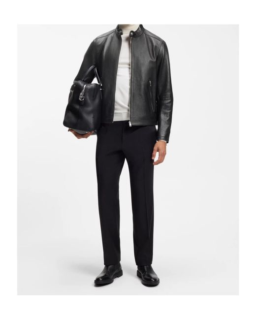 Boss Black Boss Zip-Up Leather Jacket for men