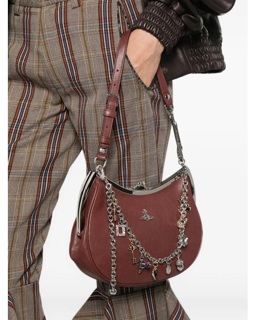 Vivienne Westwood Brown Charm-Embellished Tote Bag