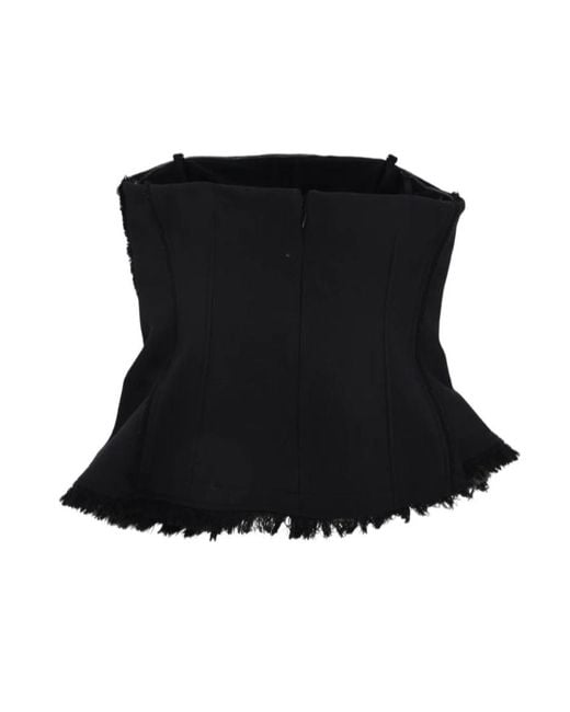 Jonathan Simkhai Black Theodora Fringed Top