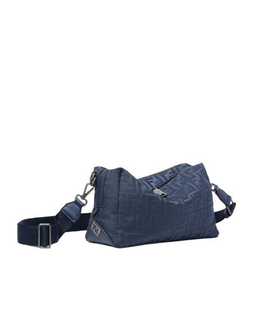 Fendi Blue Squared Ff Lui Medium Shoulder Bag for men