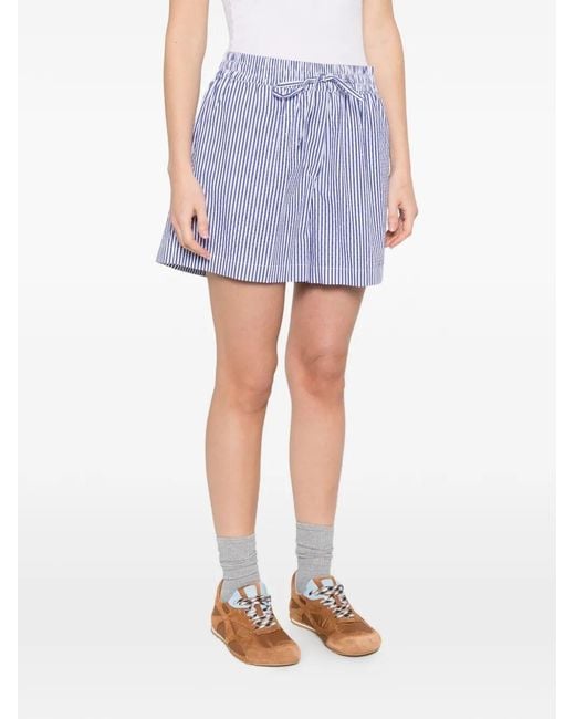 P.A.R.O.S.H. Blue Striped Drawstring Shorts