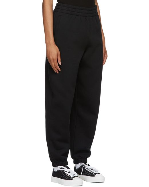 T By Alexander Wang Black Alexander Wang Logo Printed Elasticated Waist Pants