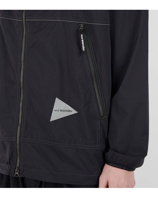 And Wander Black Pertex Windproof Jacket for men