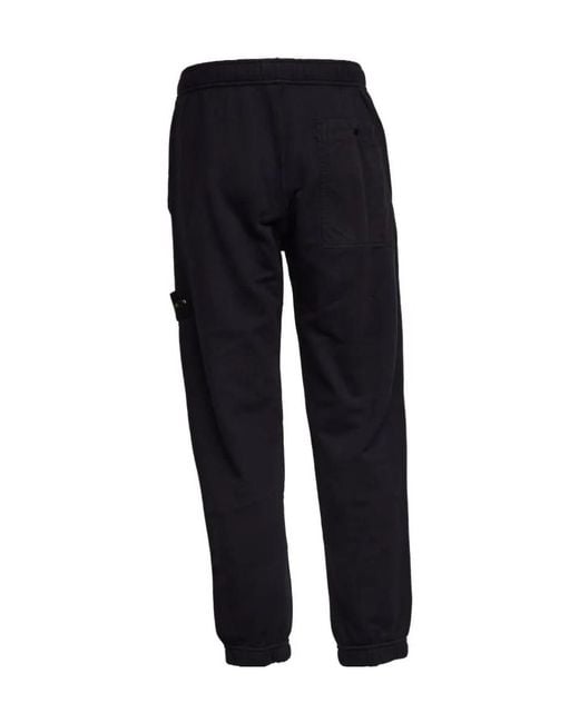 Stone Island Blue Compass Badge Fleece Trousers for men