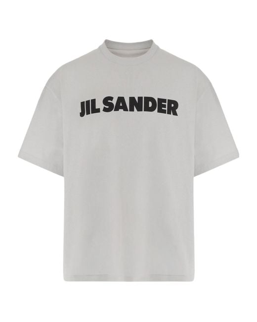 Jil Sander Gray Logo T-Shirt for men