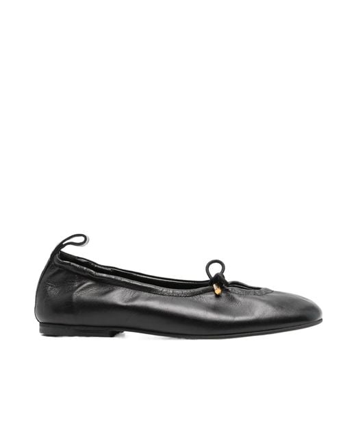 Alohas Black Square-Toe Ballet Flats