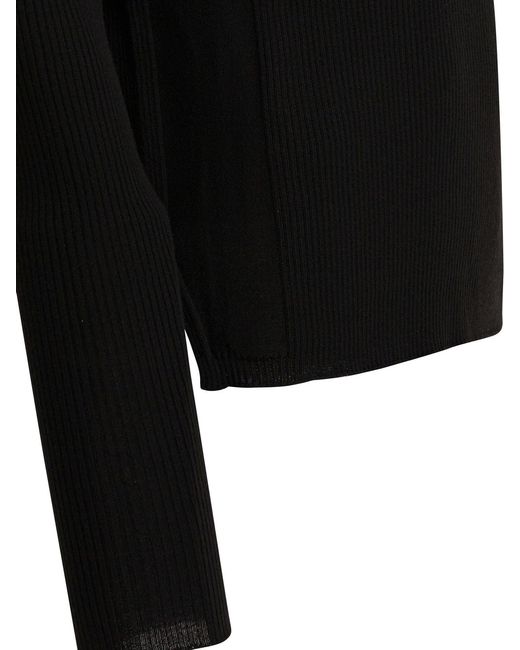 Rick Owens Black Virgin Wool Crewneck Sweater for men