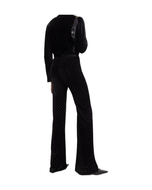Gucci Black Gg Stretch Devoré Velvet Pants