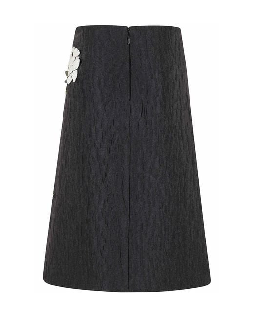 Jonathan Simkhai Black Patterned Midi Skirt