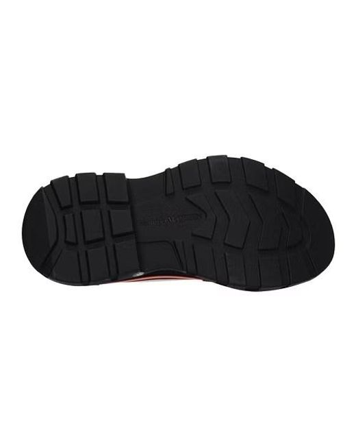 McQueen Black Tread Slick Lace Up Sneakers