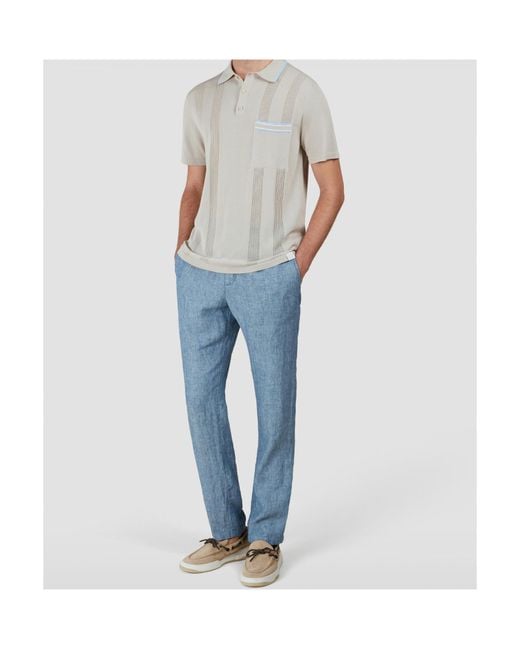 Paul & Shark Blue Linen Trousers for men