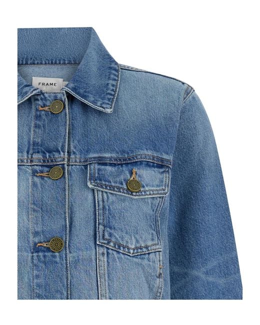 FRAME Blue Long Sleeved Denim Jacket