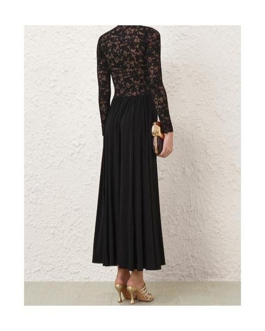 Zimmermann Black Lace Jersey Dress