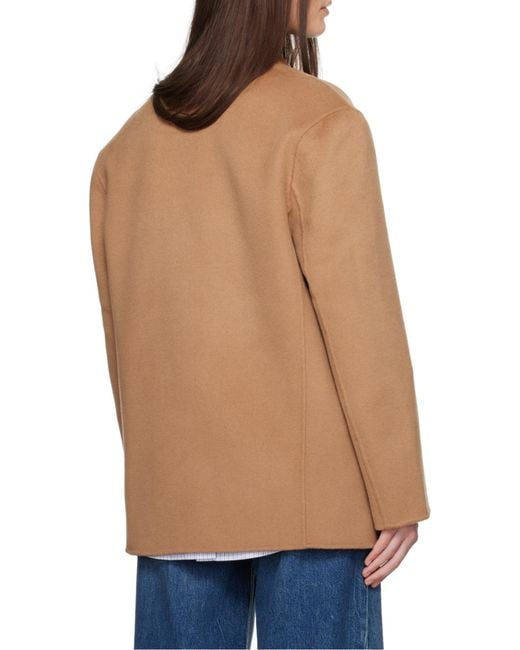 Anine Bing Natural Quinn Single Breasted Oversized Blazer
