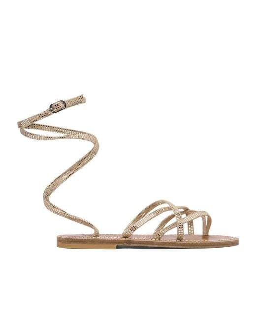 K. Jacques Metallic Strappy Sandals