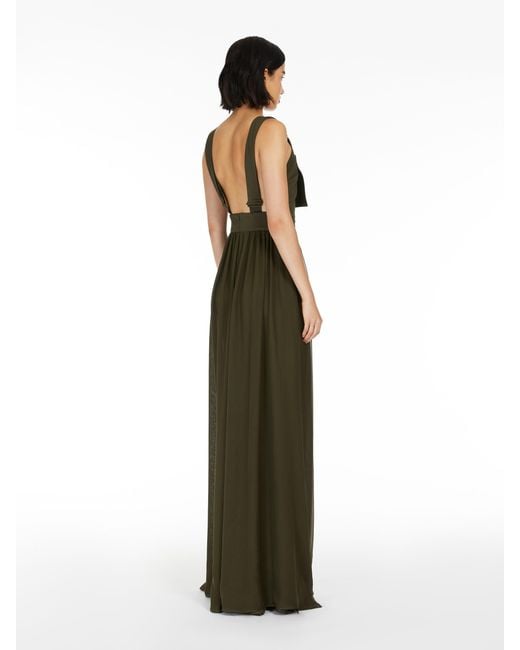 Max Mara Green Argenta Panelled Jumpsuit
