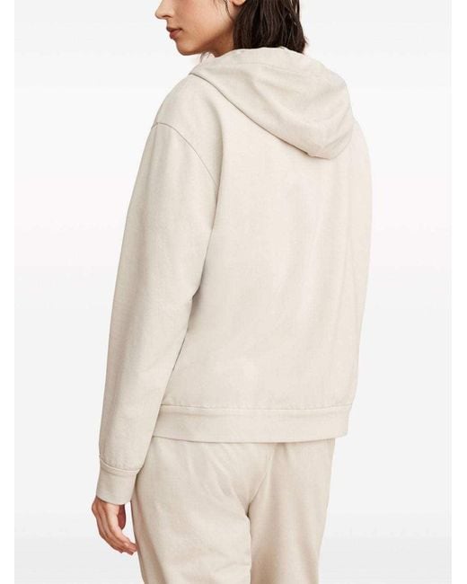 Brunello Cucinelli White Monili Bead-Embellished Zip-Up Hoodie