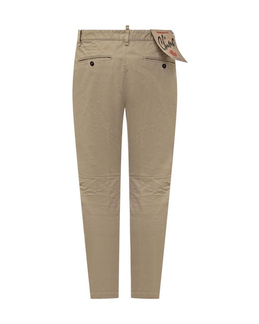 DSquared² Natural Belt-Loop Casual Pants for men