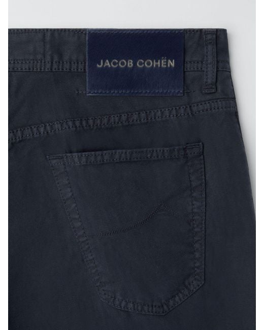 Jacob Cohen Blue Scott Cropped Herringbone Pants for men