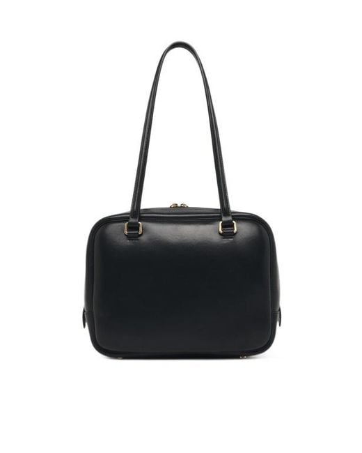 Jil Sander Black Logo Printed Medium Vision Bag