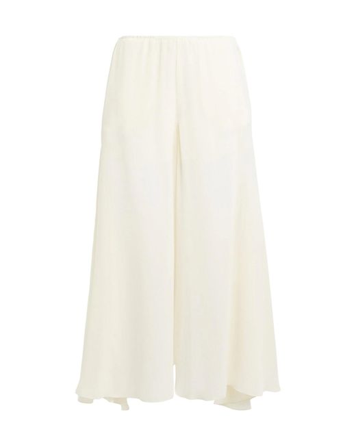 Chloé White Plain Colour Casual Trousers